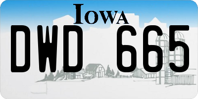 IA license plate DWD665
