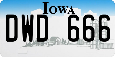 IA license plate DWD666