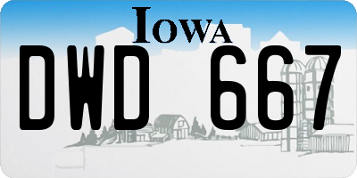IA license plate DWD667