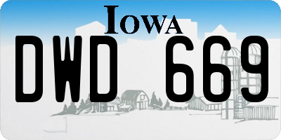 IA license plate DWD669