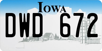 IA license plate DWD672