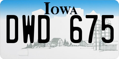 IA license plate DWD675