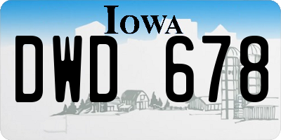 IA license plate DWD678