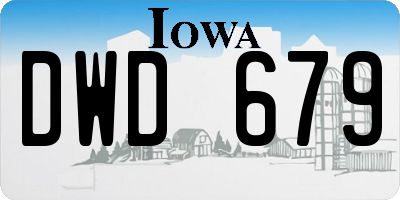IA license plate DWD679