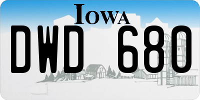 IA license plate DWD680
