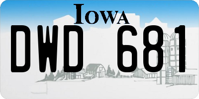 IA license plate DWD681