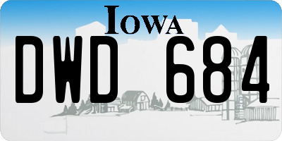 IA license plate DWD684