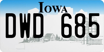 IA license plate DWD685