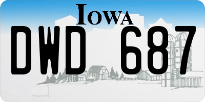 IA license plate DWD687