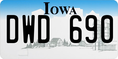 IA license plate DWD690