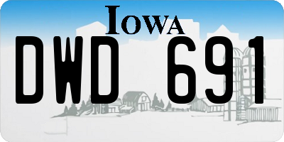 IA license plate DWD691