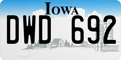 IA license plate DWD692