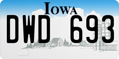 IA license plate DWD693