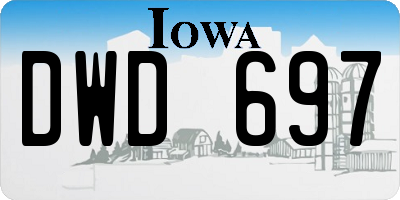 IA license plate DWD697