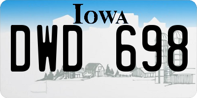 IA license plate DWD698