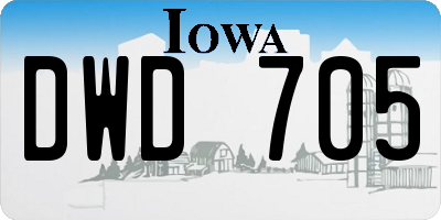 IA license plate DWD705