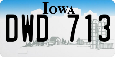 IA license plate DWD713