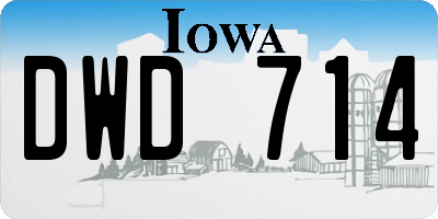 IA license plate DWD714