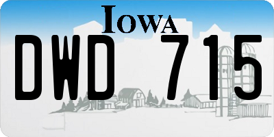 IA license plate DWD715
