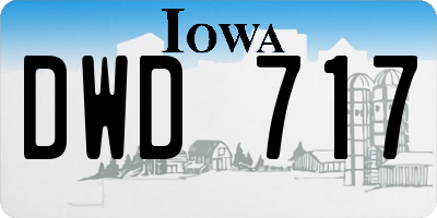 IA license plate DWD717