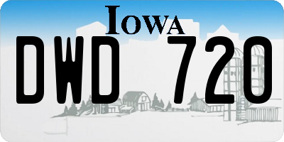 IA license plate DWD720