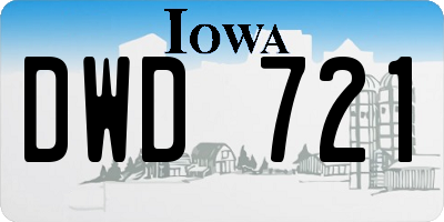 IA license plate DWD721