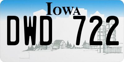 IA license plate DWD722