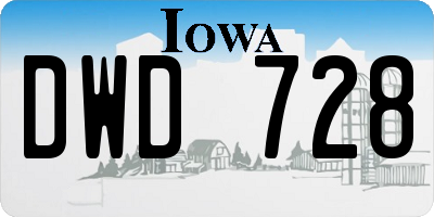IA license plate DWD728