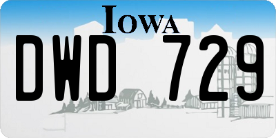 IA license plate DWD729
