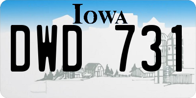 IA license plate DWD731