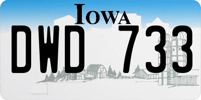 IA license plate DWD733