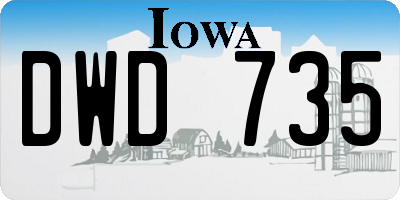 IA license plate DWD735