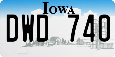IA license plate DWD740