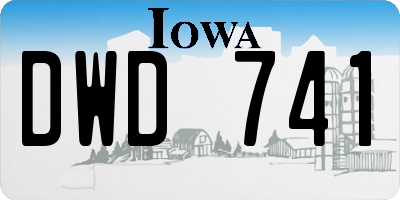IA license plate DWD741