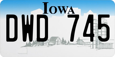 IA license plate DWD745