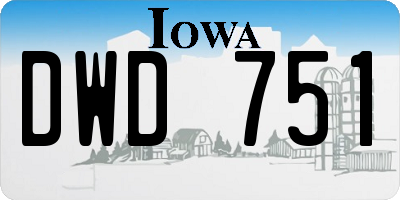 IA license plate DWD751
