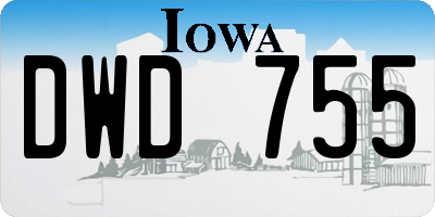 IA license plate DWD755