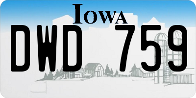 IA license plate DWD759
