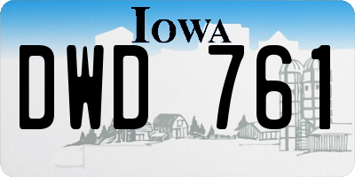 IA license plate DWD761