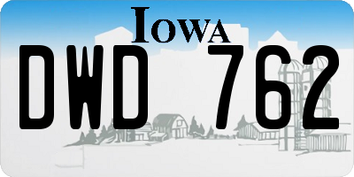 IA license plate DWD762