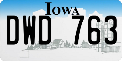 IA license plate DWD763