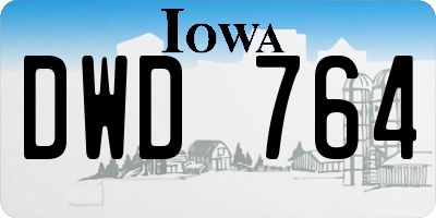 IA license plate DWD764