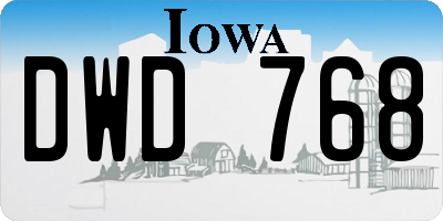 IA license plate DWD768
