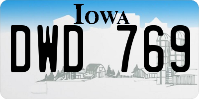IA license plate DWD769