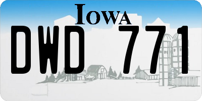 IA license plate DWD771