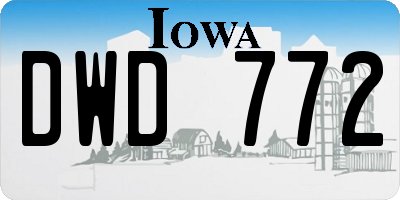 IA license plate DWD772