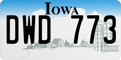 IA license plate DWD773