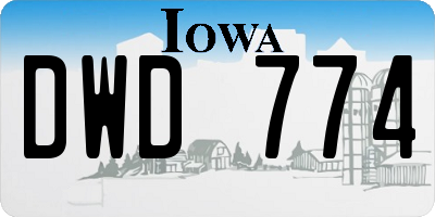 IA license plate DWD774