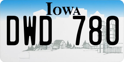 IA license plate DWD780