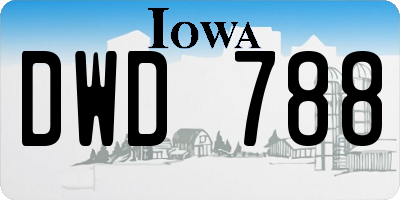 IA license plate DWD788